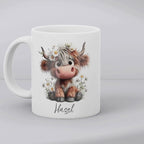 Personalised Daisy Highland Cow Mug | Friend, Teachers Name Gift