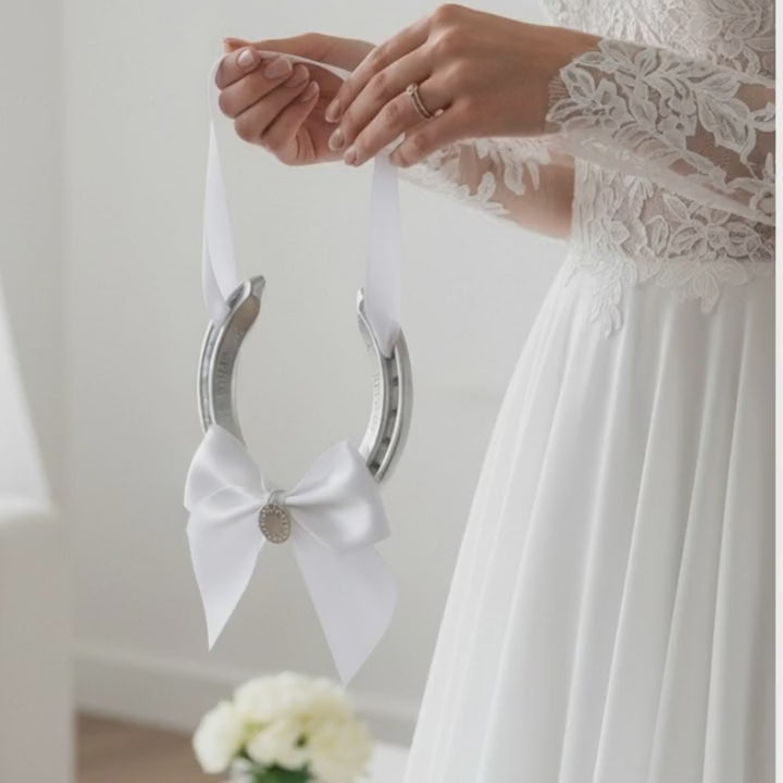 Personalised Wedding Horseshoe, Engraved Lucky Charm, Bride Groom Gift, Handmade UK