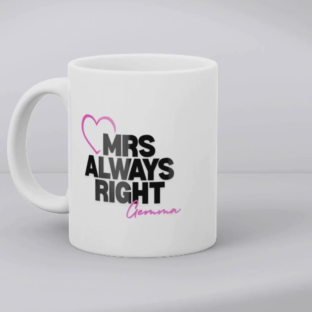 Mr Right & Mrs Always Right Mugs Gift Set I Couples Wedding Gift