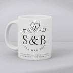Entwined Hearts Personalised Mugs Gift Set | Wedding, Engagement