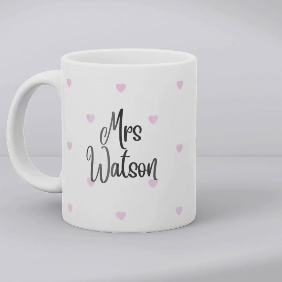 Mr & Mrs Mini Hearts Mugs Gift Set I Couples Wedding Gift