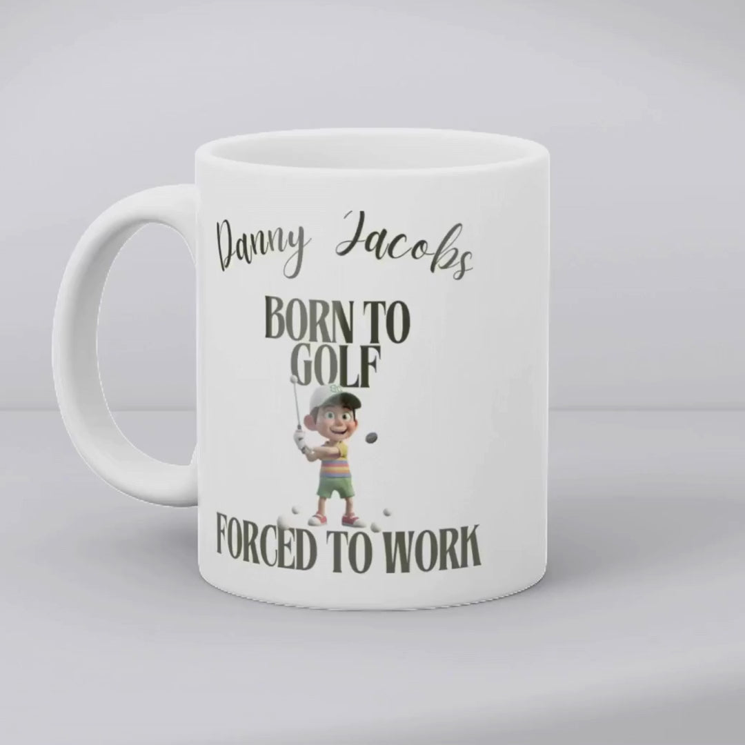 Personalised Born to Golf Forced to Work Mug | Gift for Dad, Uncle