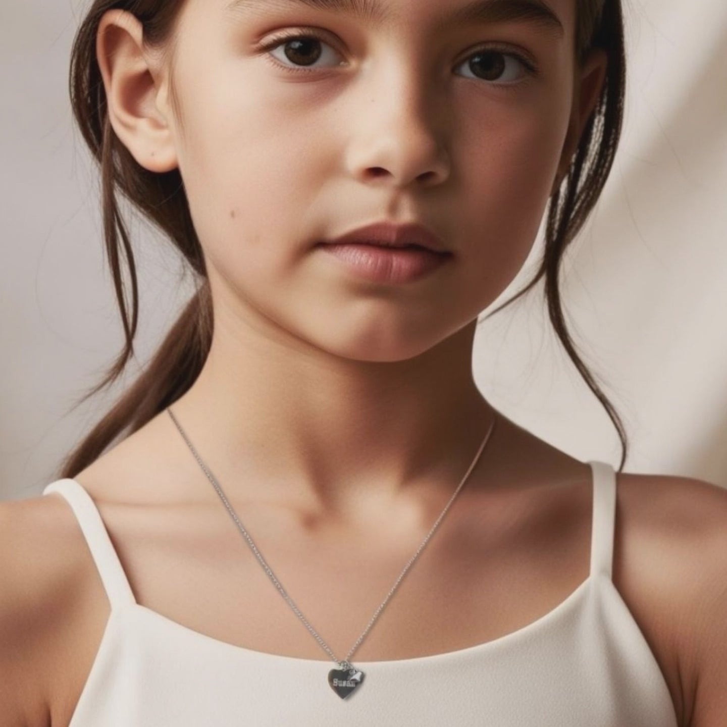 Personalised Sterling Silver Mini Heart Necklace
