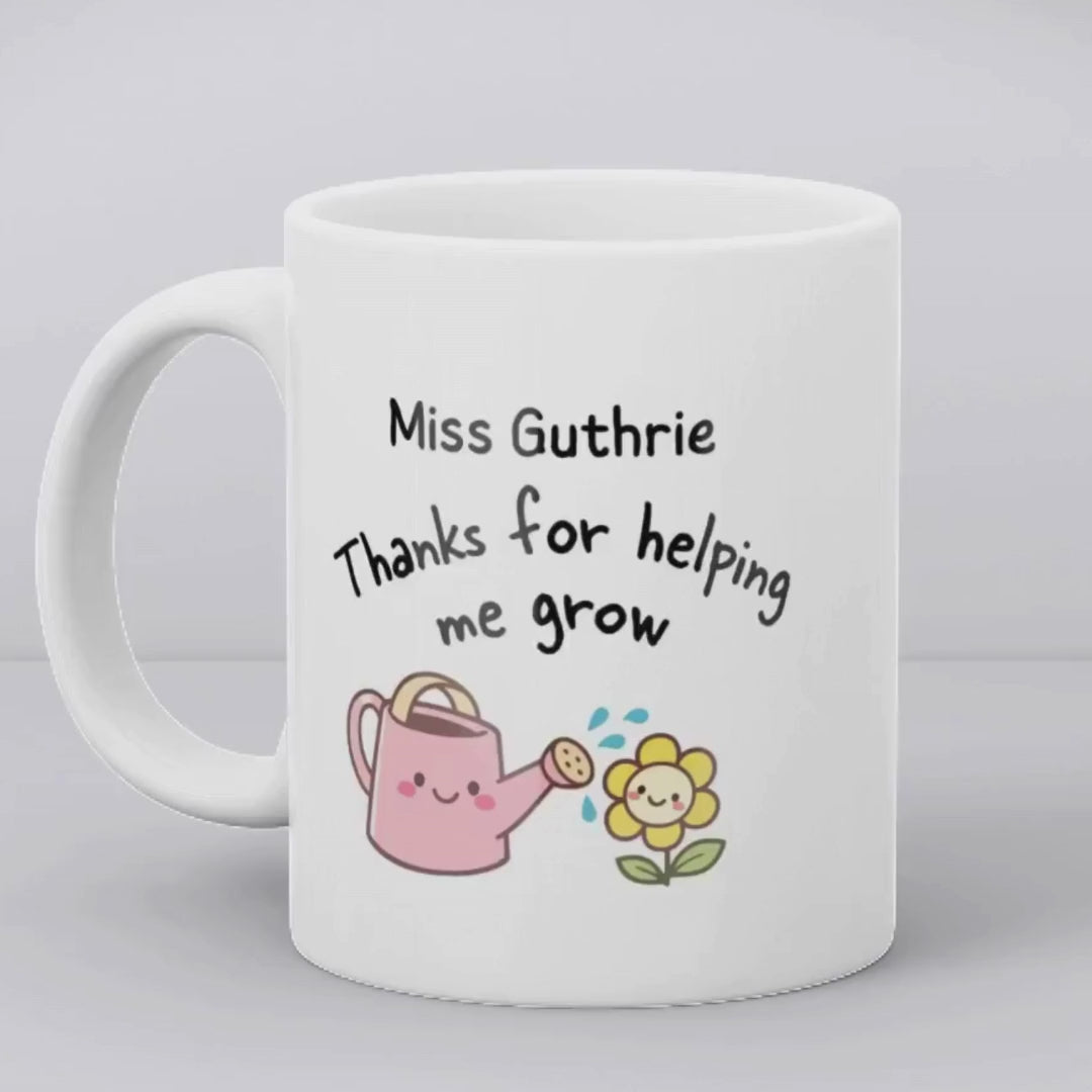 Teacher Thanks For Helping Me Grow Mug Gift | Teacher School Gift