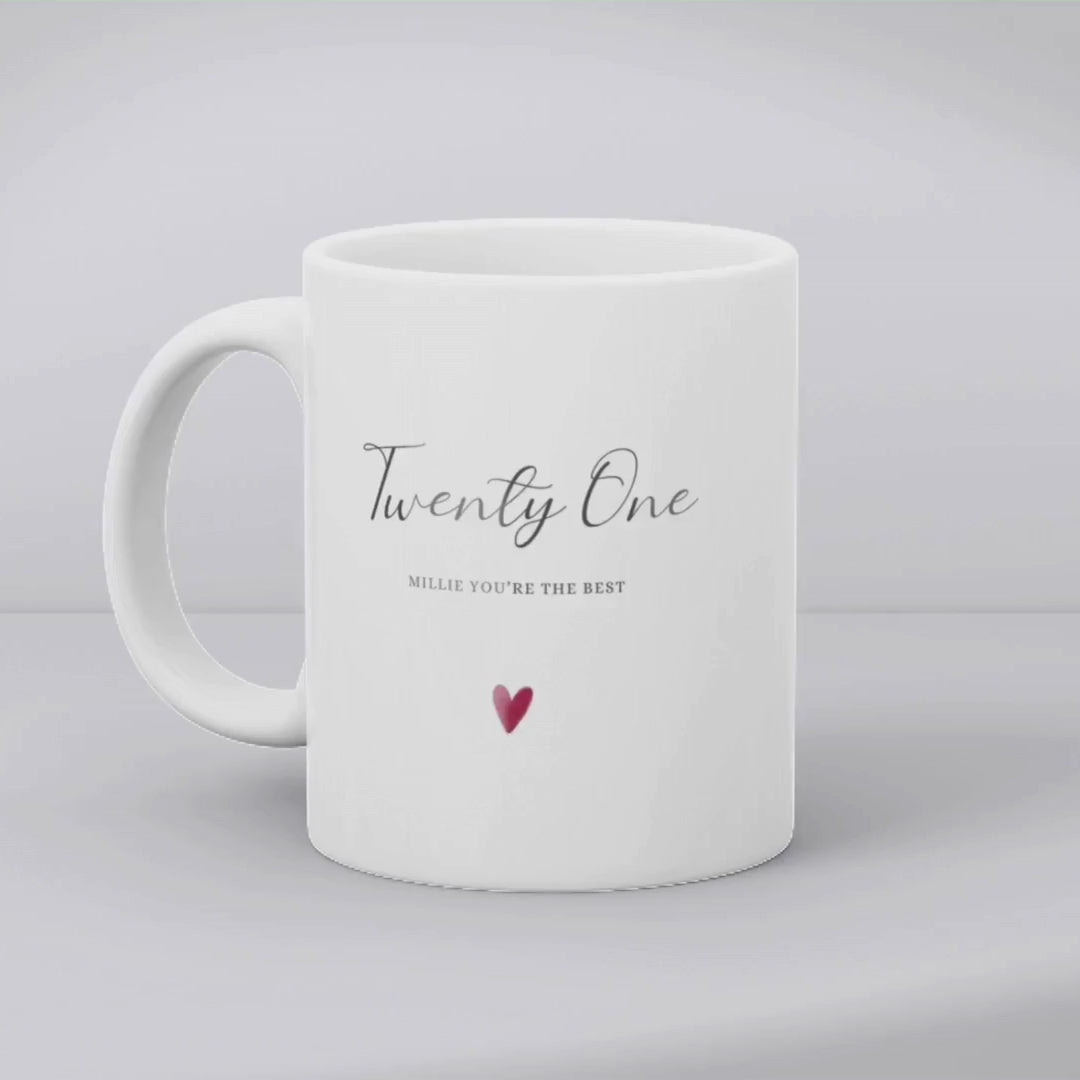 Personalised Twenty One Birthday Mug Gift | 21st Sister Friend Daughter