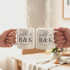 Entwined Hearts Personalised Mugs Gift Set | Wedding, Engagement