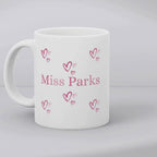 Personalised Pink Name Hearts Mug | Friend, Sister, Teachers Gift