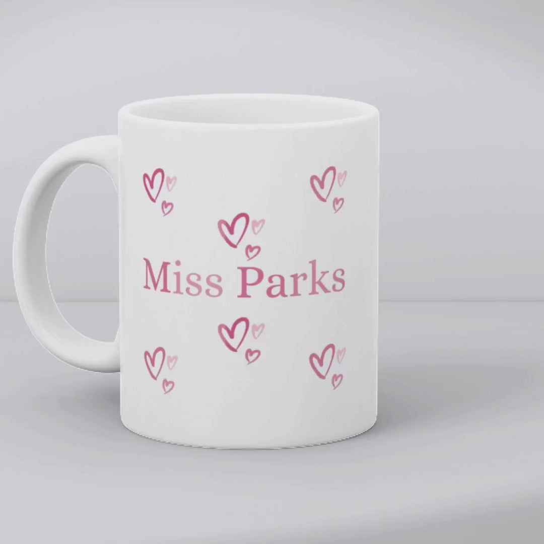 Personalised Pink Name Hearts Mug | Friend, Sister, Teachers Gift