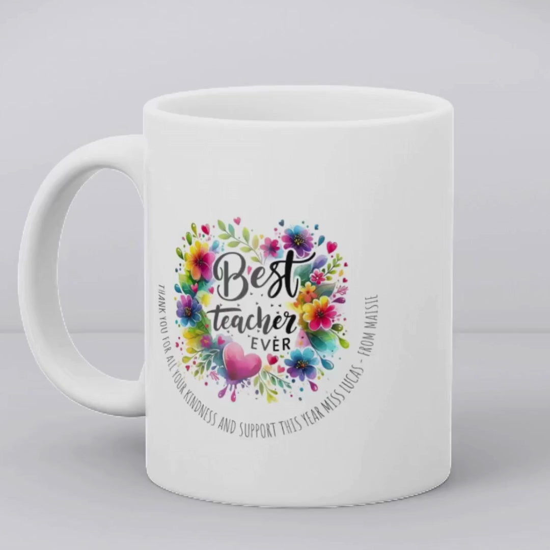 Personalised Colourful Best Teacher Mug Gift | Teacher School Gift