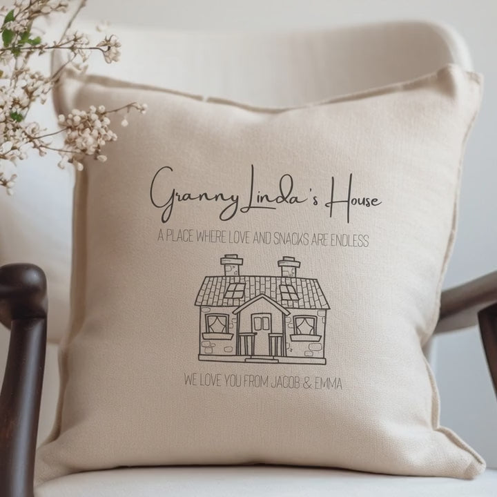 Personalised Granny's House Cushion - Grandads, Grans, Aunties