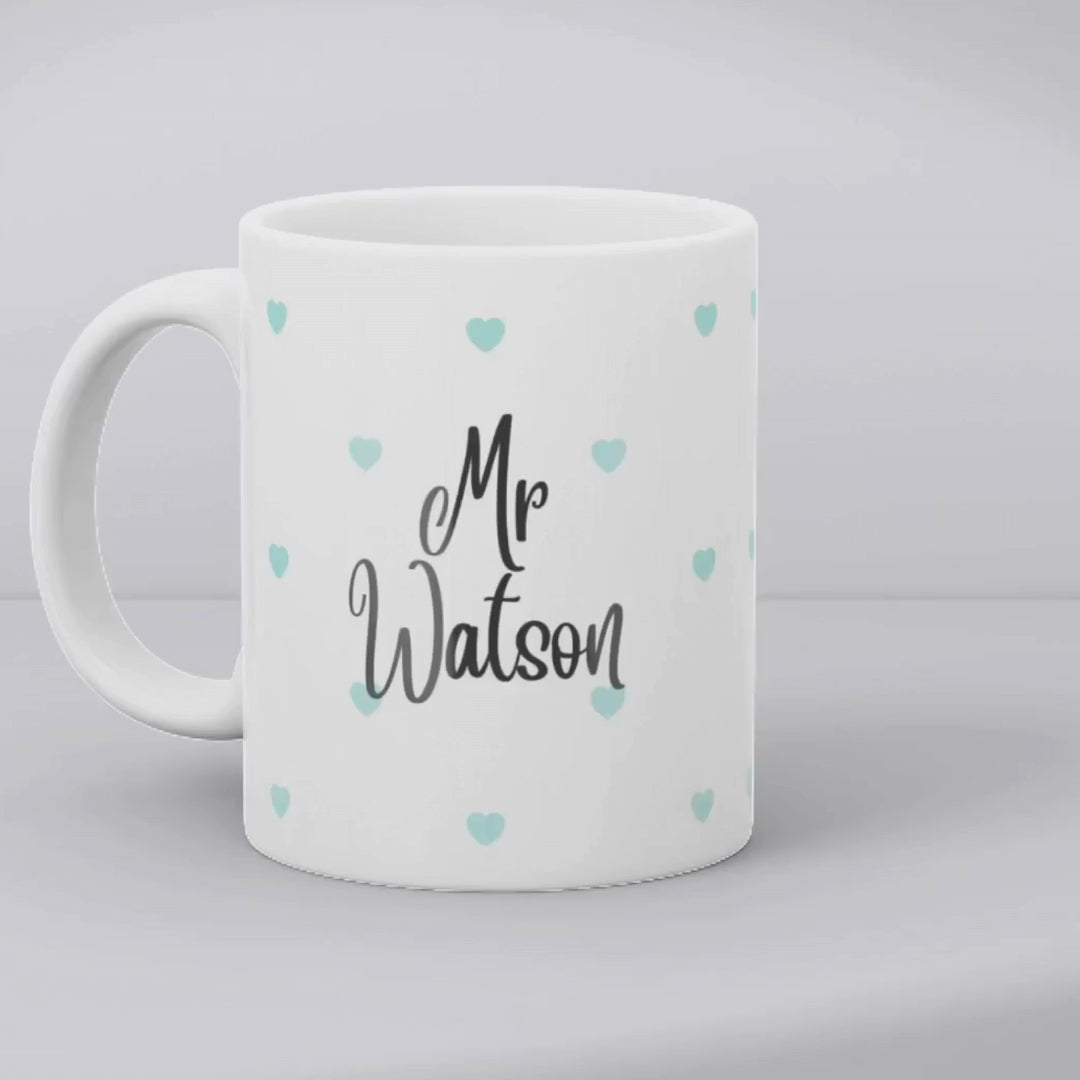 Mr & Mrs Mini Hearts Mugs Gift Set I Couples Wedding Gift