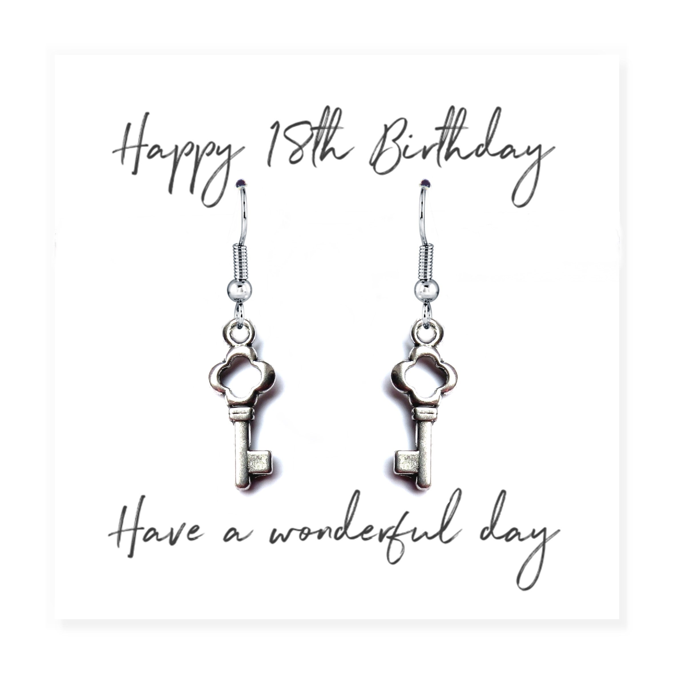 Happy 18th Birthday Earrings & Gift Card