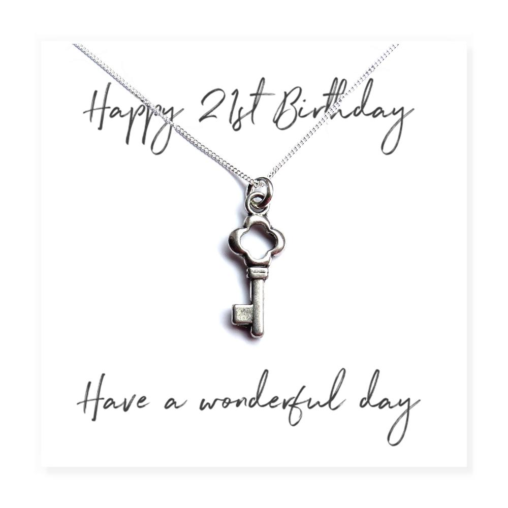 Happy 21st Birthday Necklace & Gift Card
