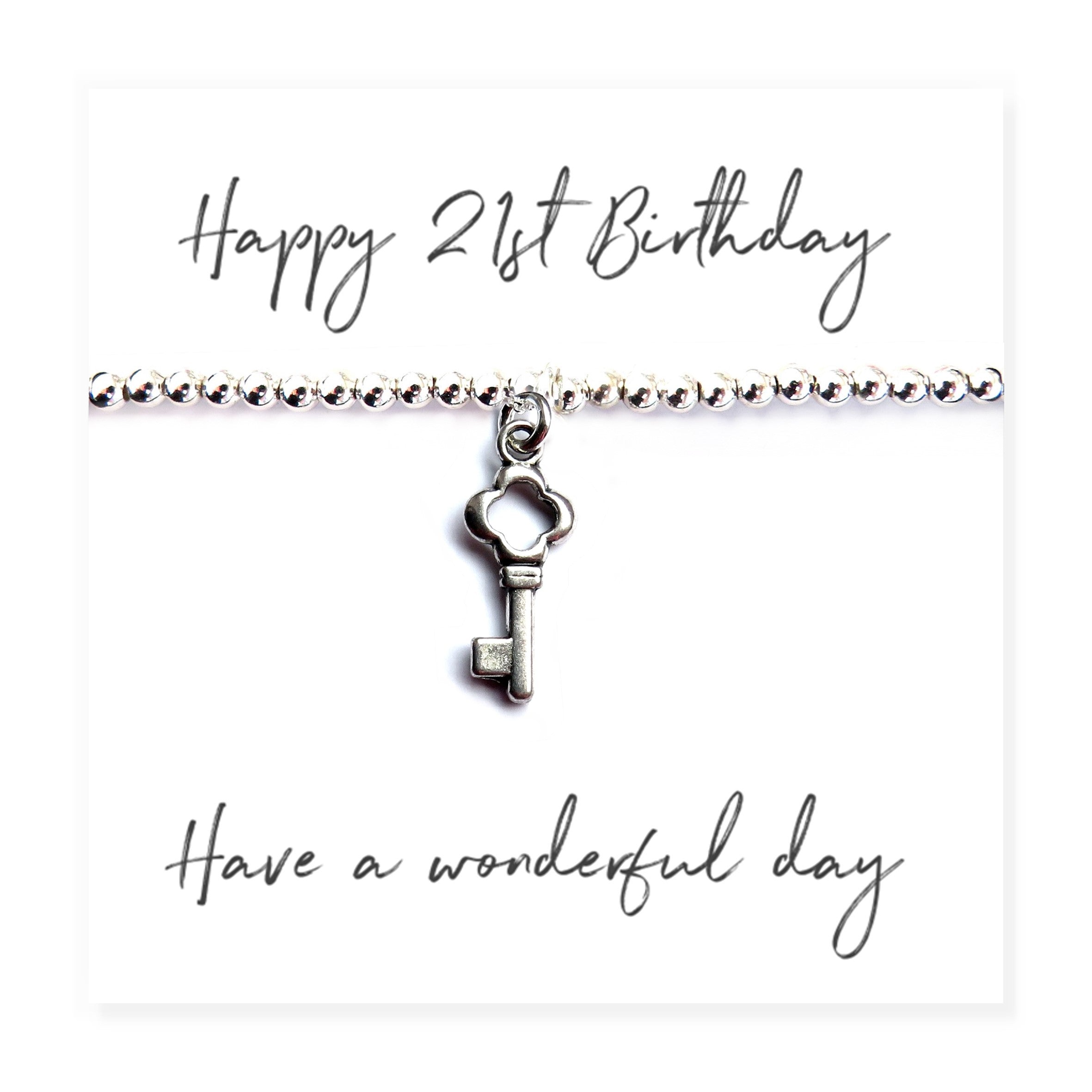 Happy 21st Birthday Bracelet & Gift Card