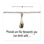 Wine Bottle Charm Bracelet on Funny Friends Gift Card