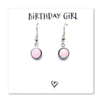 Birthstone Earrings & Birthday Girl Card