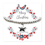 Christmas Star Beaded Bracelet & Gift Card