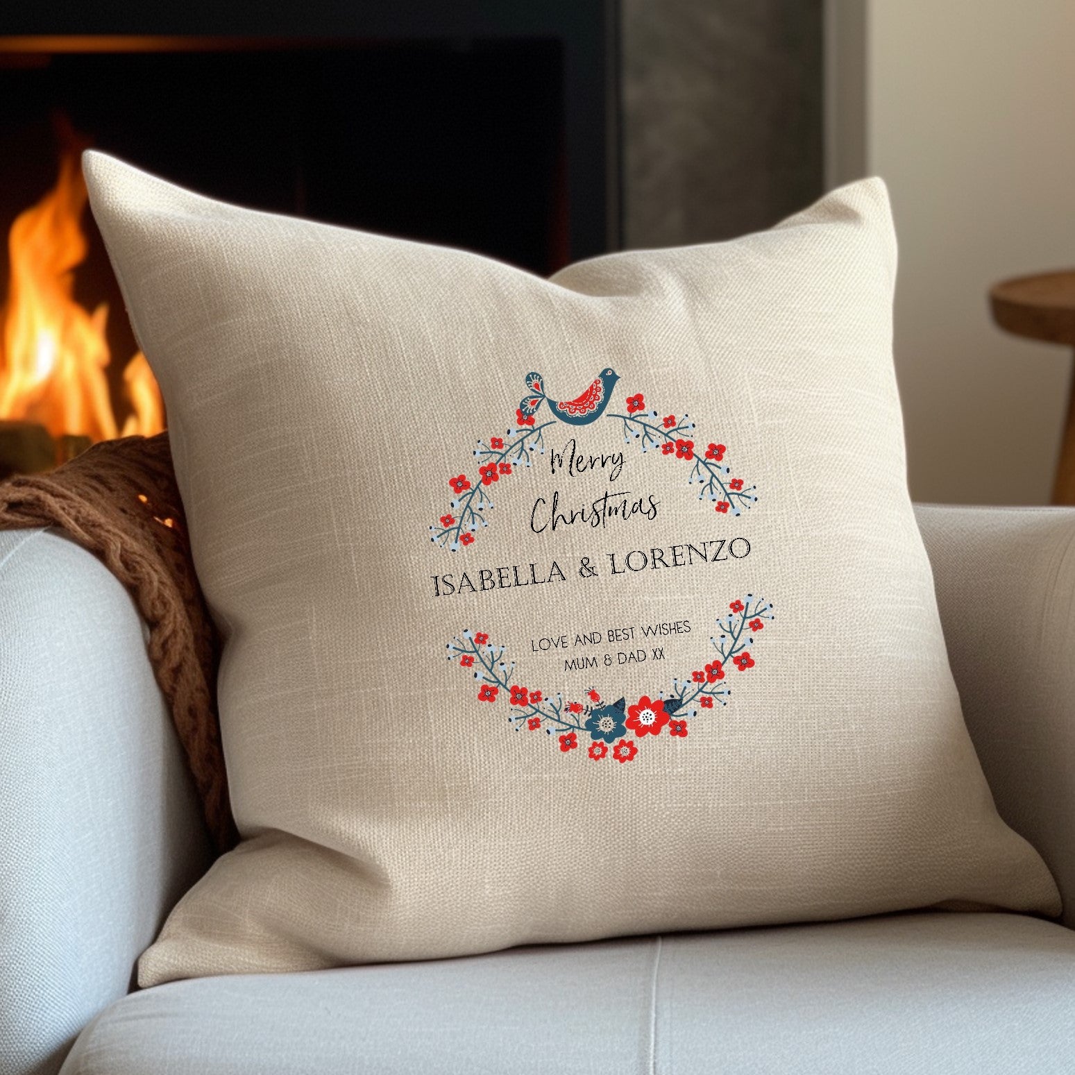 Personalised Merry Christmas Cushion