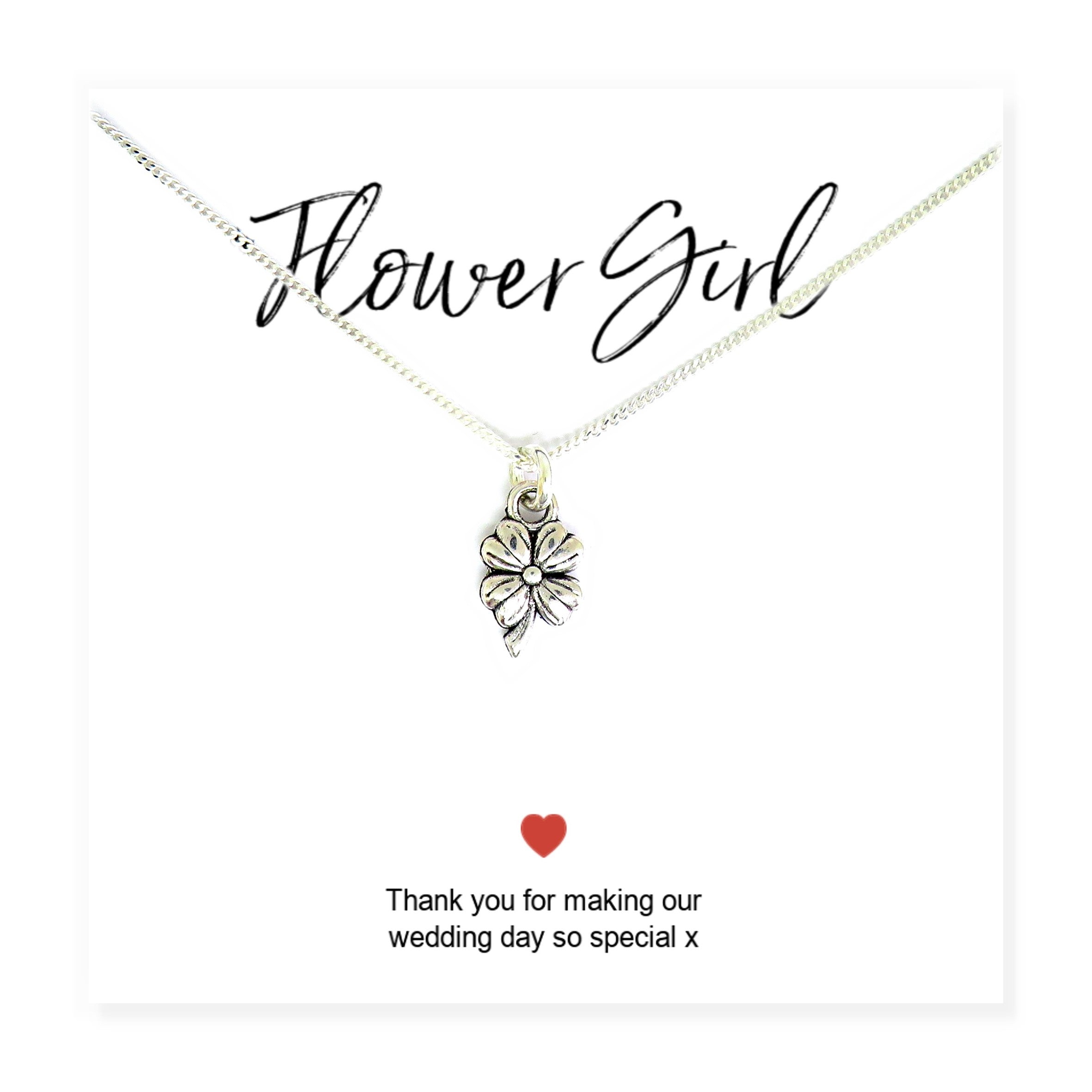 Flower Girl Necklace & Thank You Gift Card
