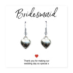 Bridesmaids Heart Earring Gift & Thank You Card