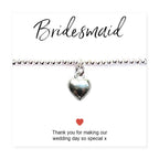 Bridesmaids Heart Bracelet & Thank You Gift Card