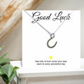 Horseshoe Charm Necklace on Good Luck Message Gift Card
