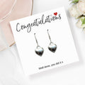 Congratulations Heart Charm Earrings & Gift Card