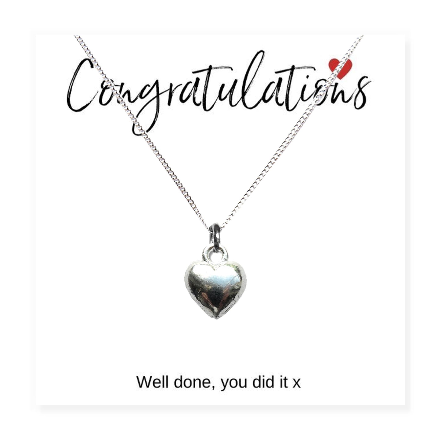 Congratulations Heart Charm Necklace Card