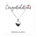 Congratulations Heart Charm Necklace & Gift Card