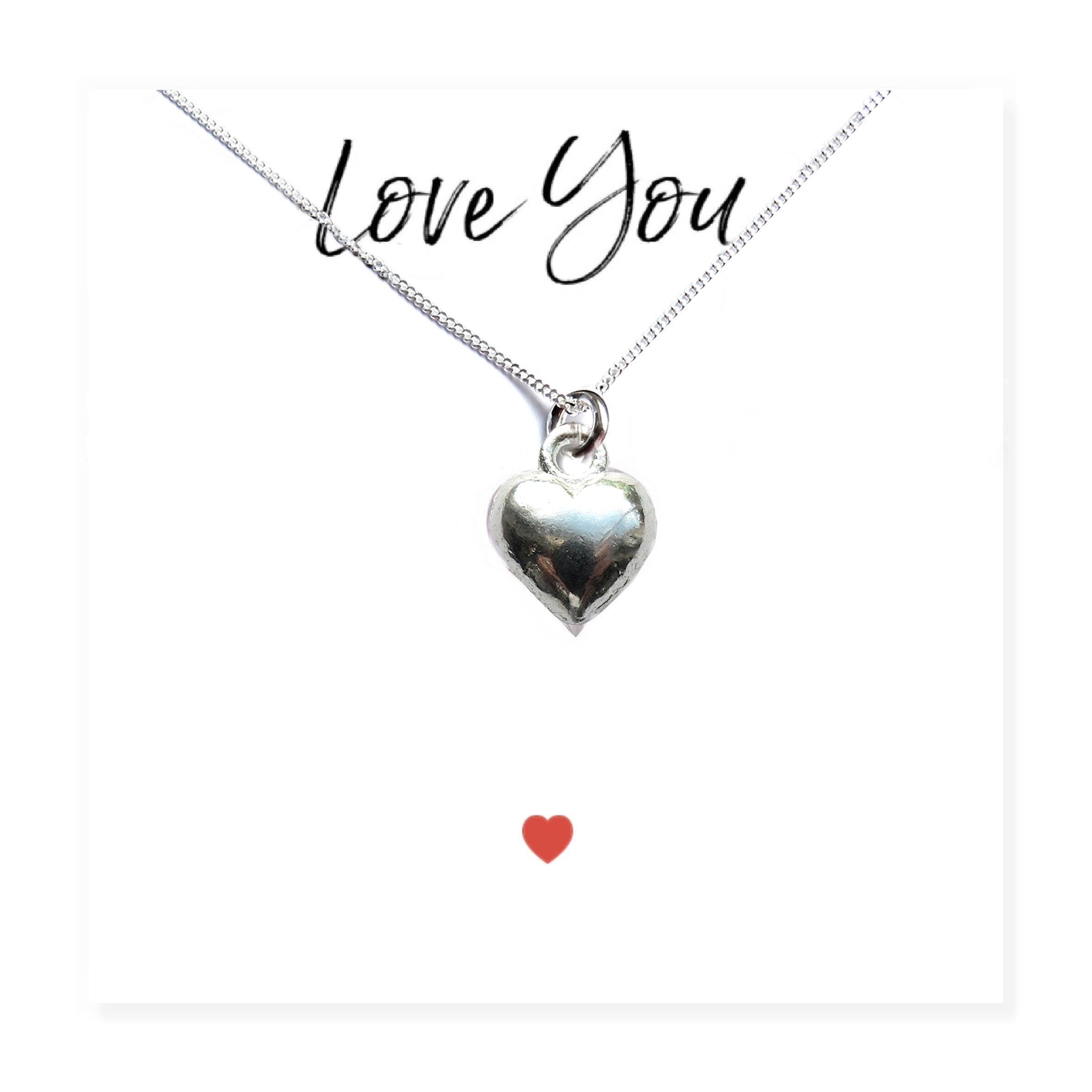 Heart Necklace & Love You Gift Card