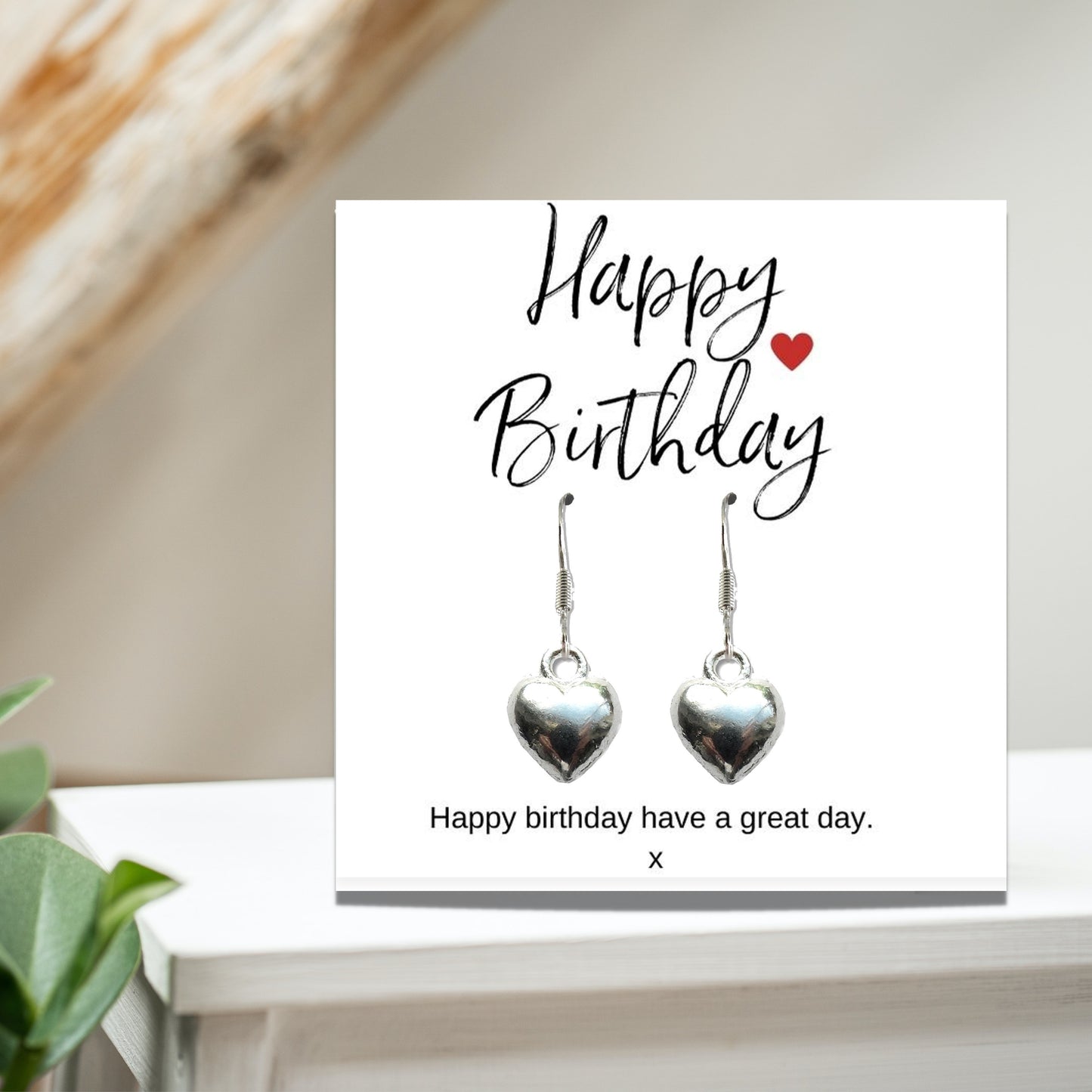 Happy Birthday Earrings and Gift Card