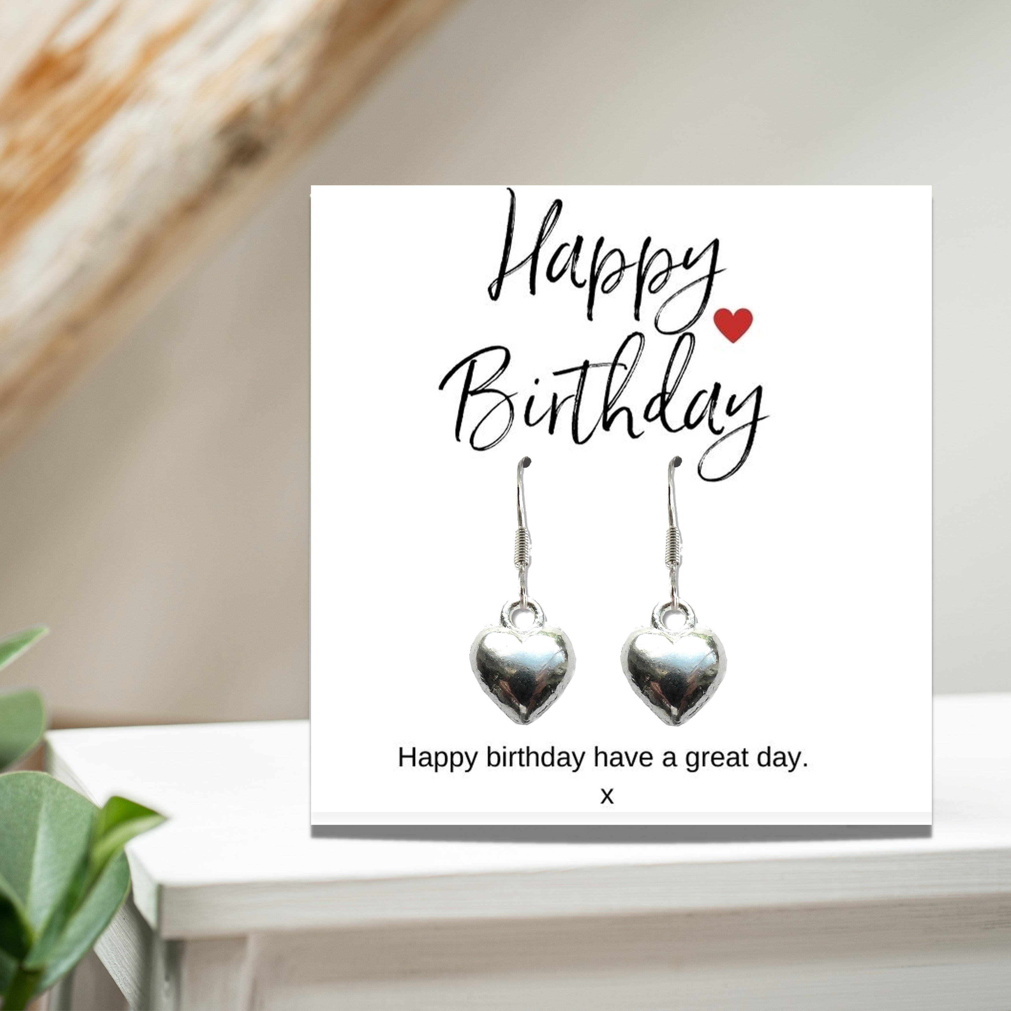 Happy Birthday Earrings with Gift Card