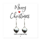Merry Christmas Gift Hamper Silver Heart Drop Earrings & Jewellery Box
