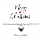 Merry Christmas Gift Hamper | Silver Heart Bracelet & Jewellery Box