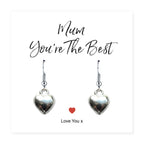 Mum You're The Best Heart Earrings & Gift Card