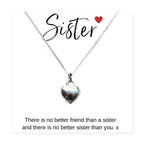 Heart Necklace & Sister Gift Card