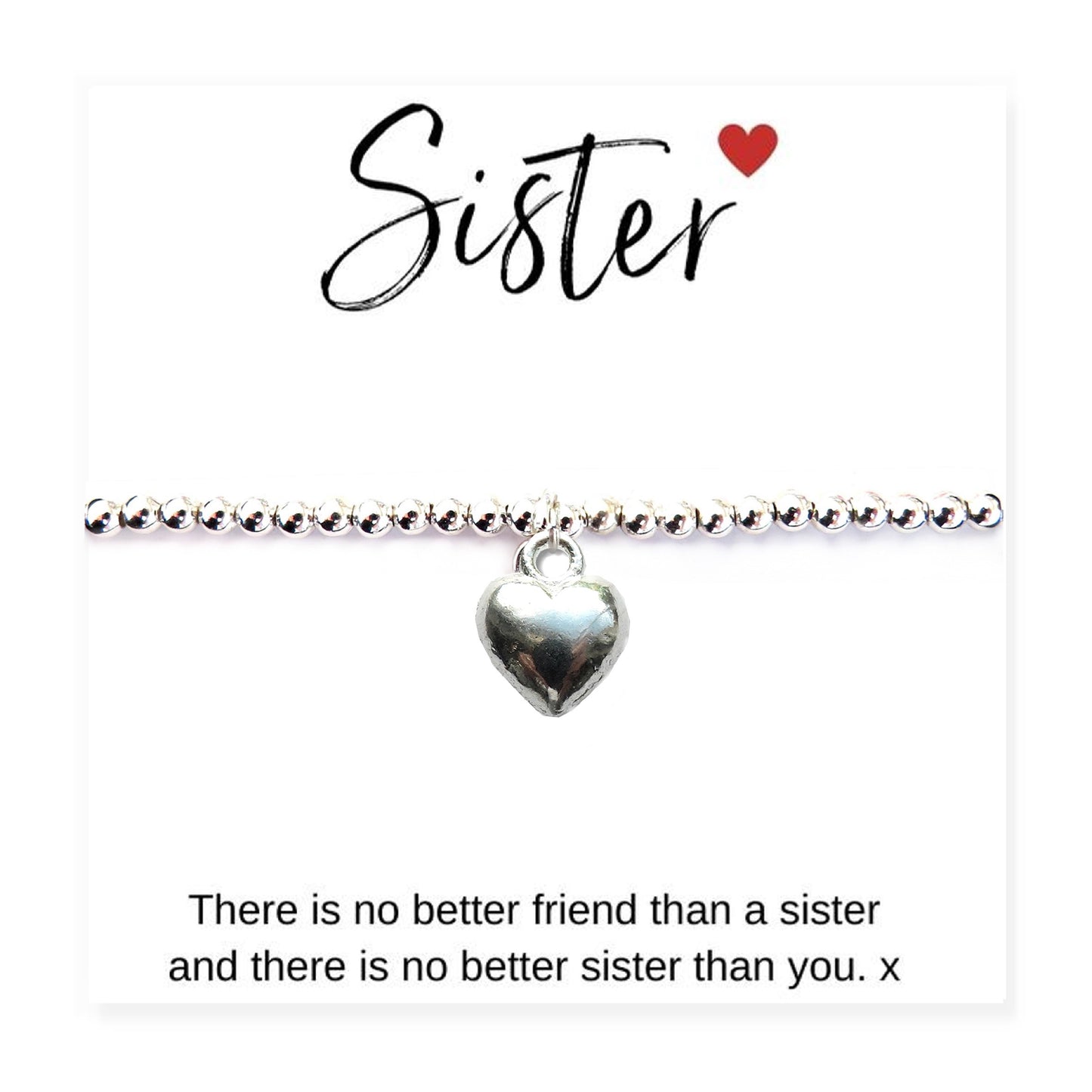 Sister Gift Card and Stretch Beaded Bracelet