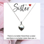 Heart Necklace & Sister Gift Card