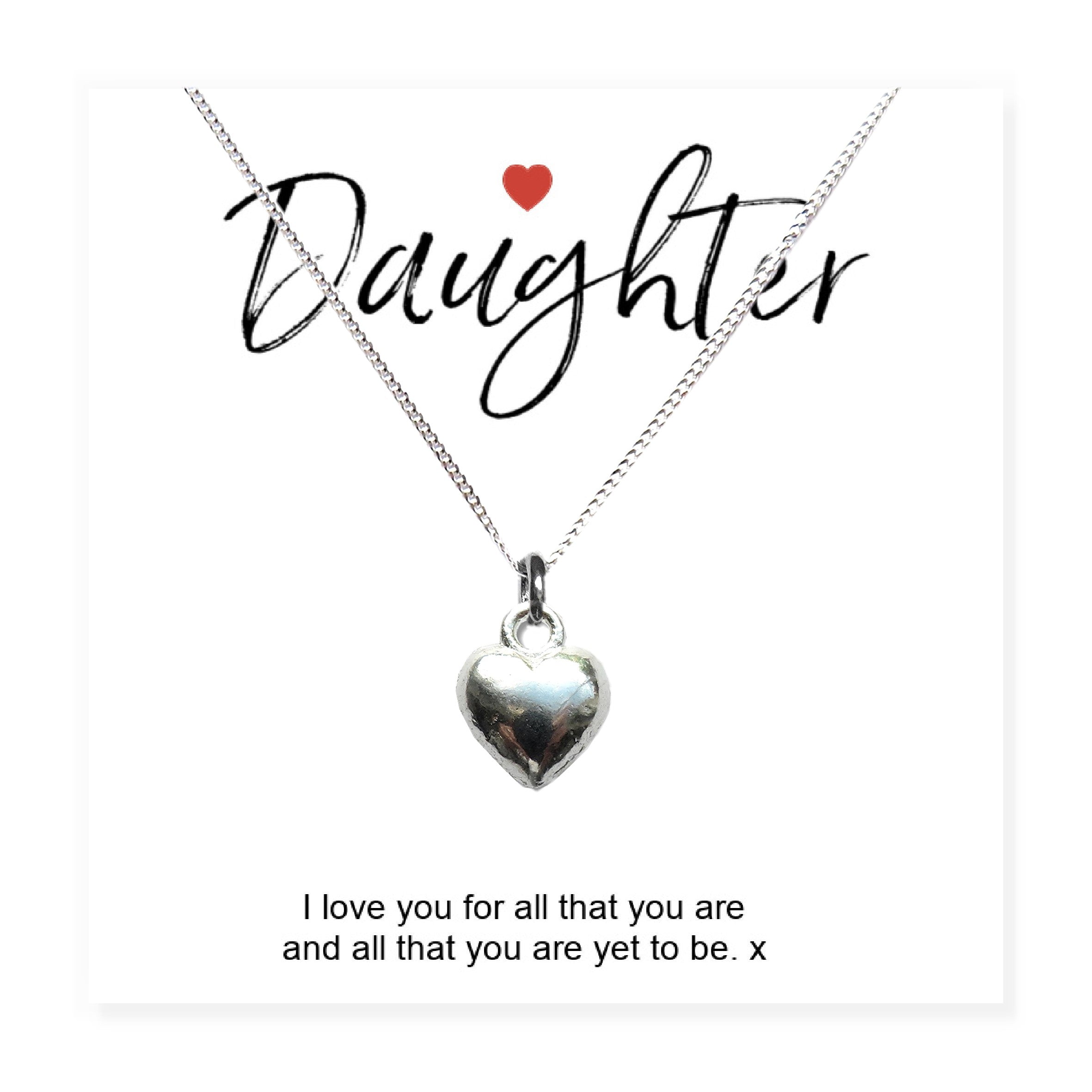 Daughter Heart Necklace & Gift Card