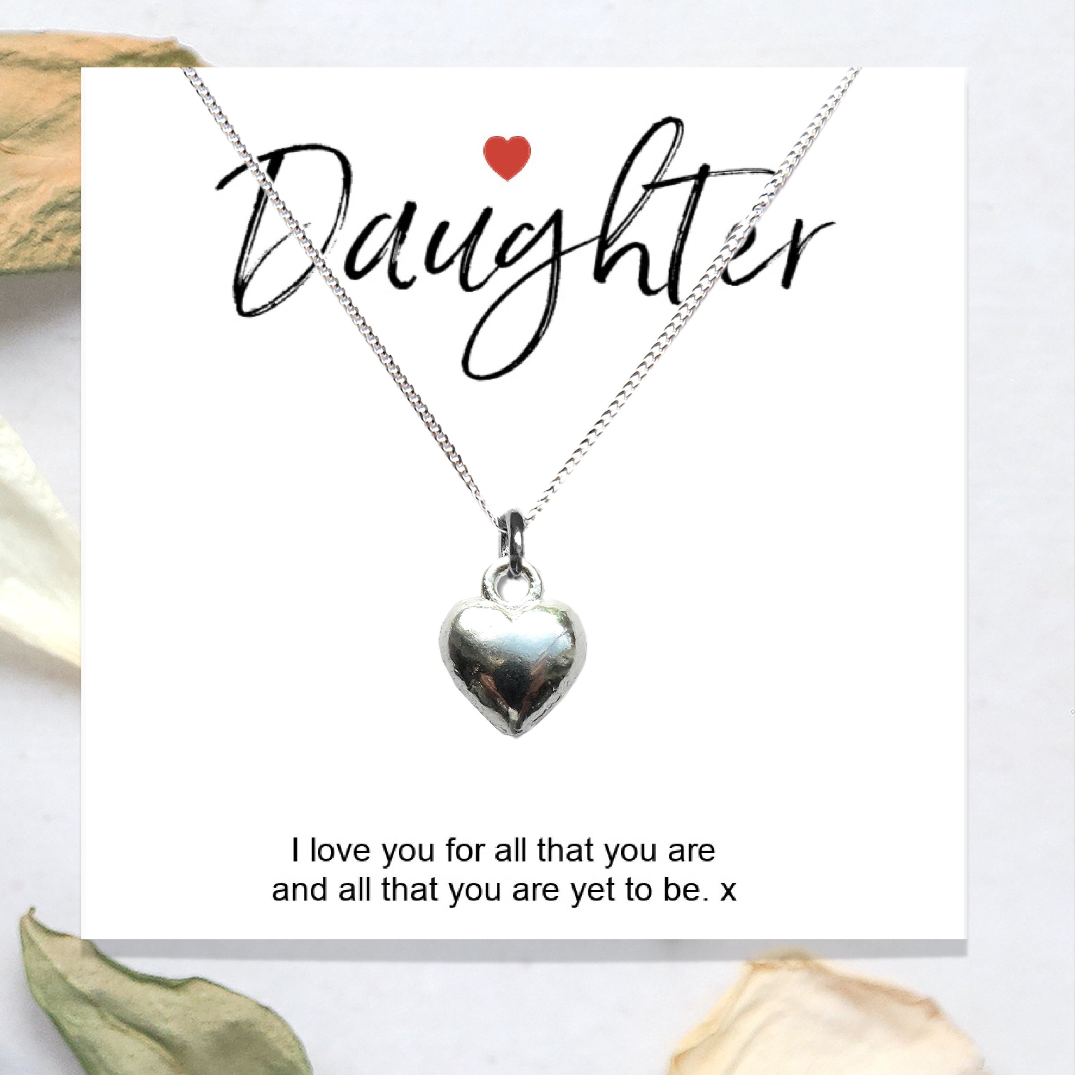 Daughter Heart Necklace & Gift Card