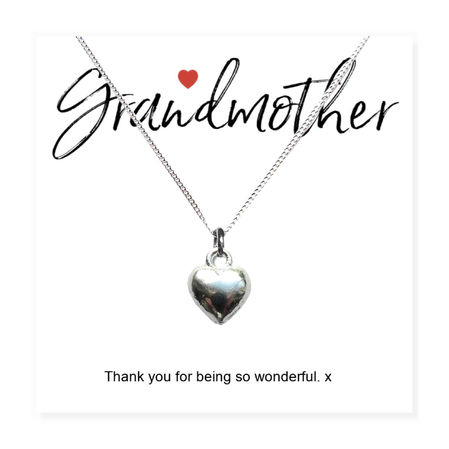 Grandmother Little Quote Gift Card with Heart Necklace