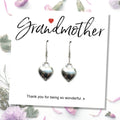 Grandmother Message Gift Card with Heart Earrings