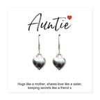 Auntie Heart Earrings with Gift Card - Perfect Gift for any Occasion