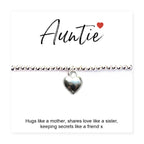Auntie Gift Card with Heart Charm Bracelet & Gifts Card