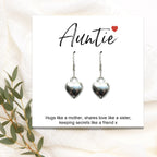Auntie Heart Earrings with Gift Card - Perfect Gift for any Occasion