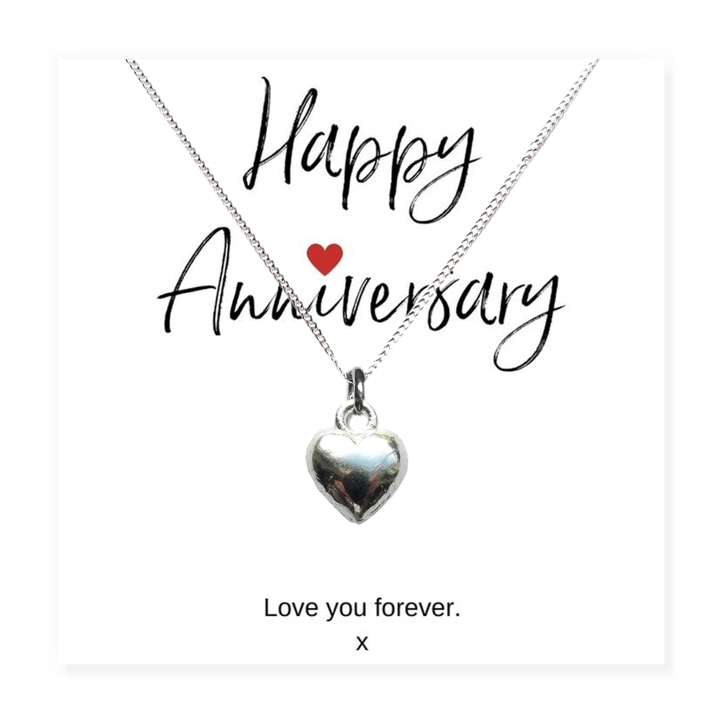 Heart Necklace & Anniversary Gift Card
