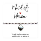 Maid of Honour Heart Bracelet & Thank You Gift Card