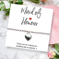 Maid of Honour Heart Bracelet & Thank You Gift Card