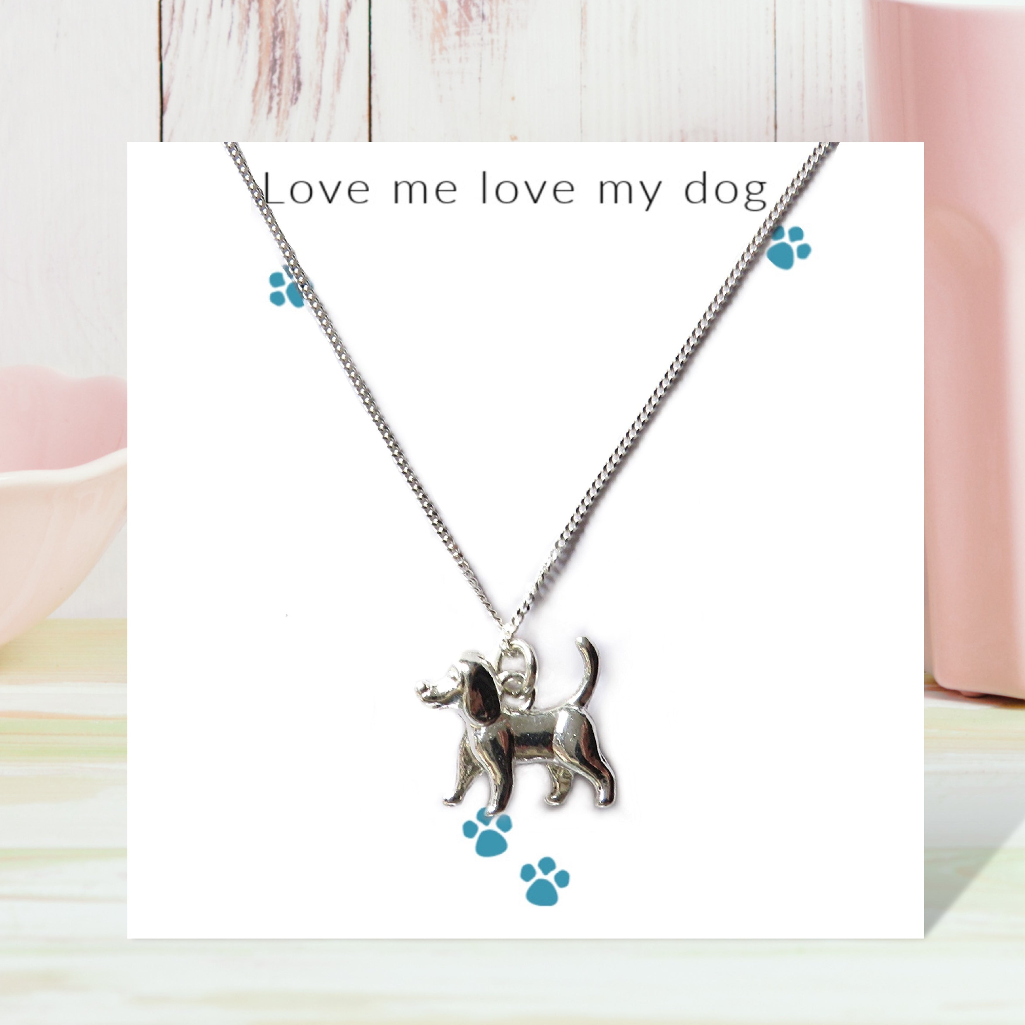 Love Me Love My Dog Necklace & Gift Card