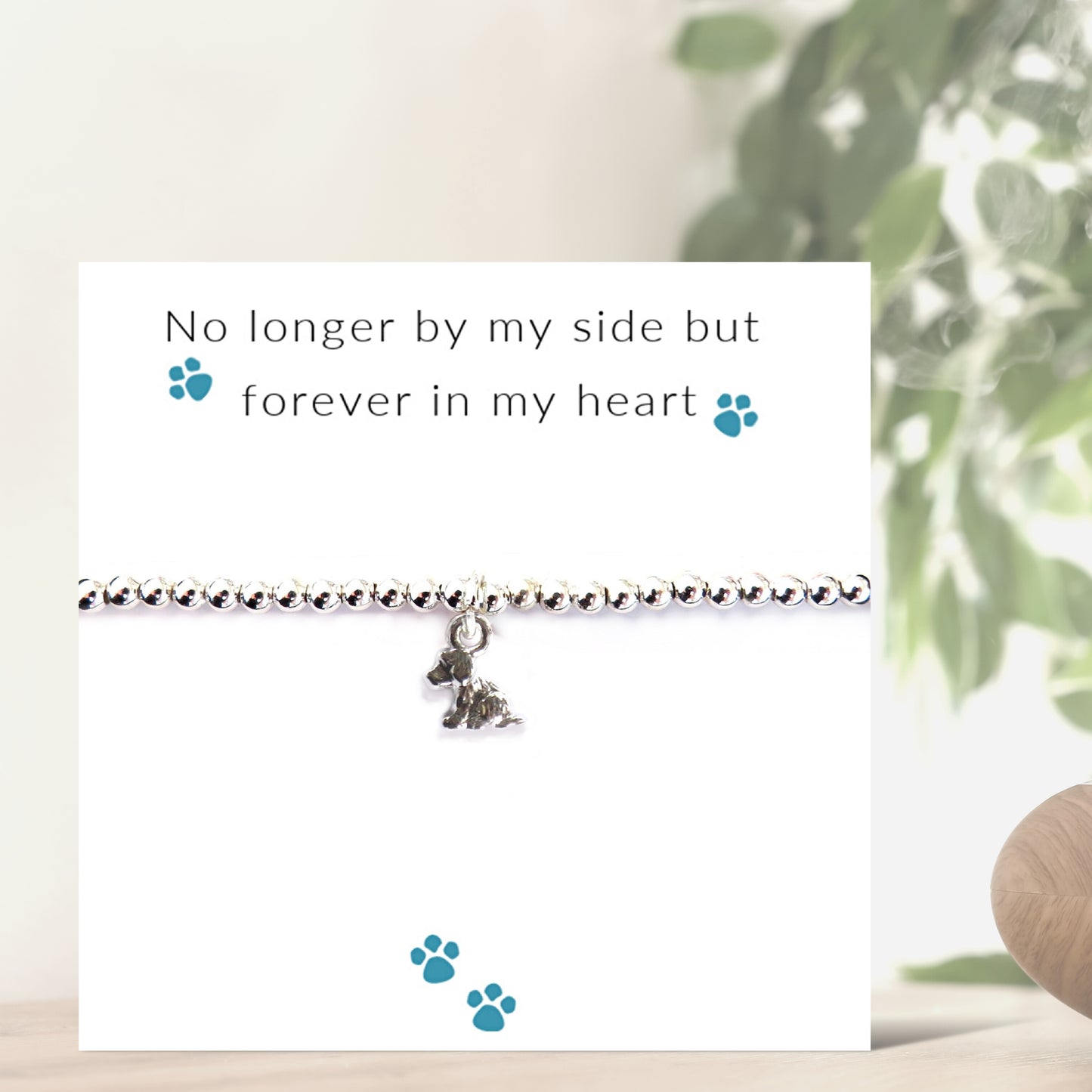 No Longer By My Side - Dog Bracelet on Gift Card